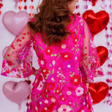 Pink Bouquet Embroidered Caftan Dress – Brianna Cannon