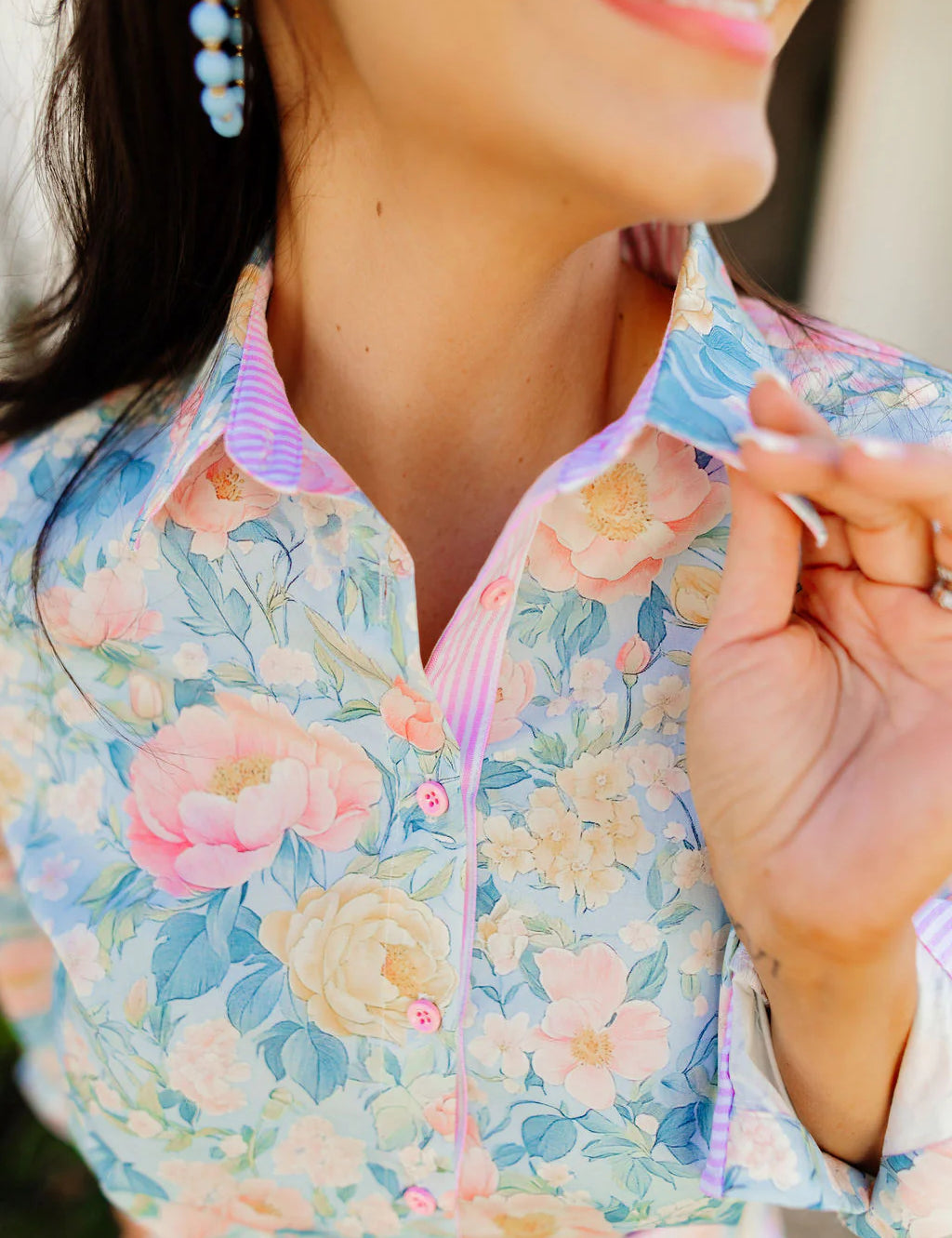 Preppy Floral Button Down Shirt – Brianna Cannon