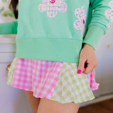 Color Block Gingham Pleated Skort – Brianna Cannon