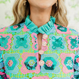 Turquoise Mosaic Lace Caftan Dress – Brianna Cannon