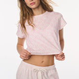LoveShackFancy Rubin Bow Print Cropped Tee – Chantilly