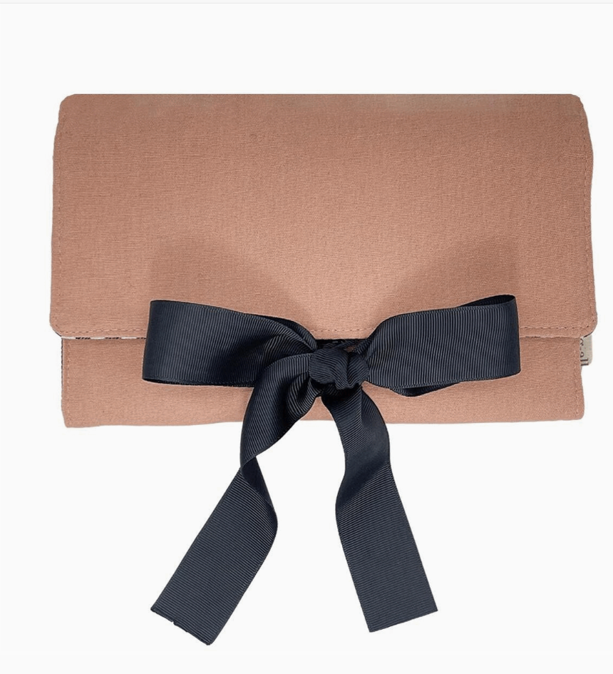 Large Jewelry Roll Travel Pouch – Pink/Blush