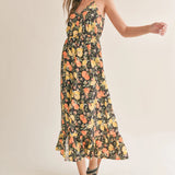 Gia Fruitful Button Down Maxi Dress