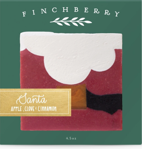 Santa Stocking Stuffer Vegan-Friendly Holiday Boxed Soap-Finch Berry