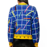 Queen of Sparkles Multi School Supplies Ruler Trim Button Up Cardigan