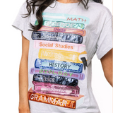 Queen of Sparkles Grey School Books Tee