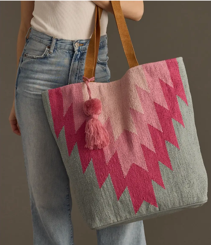 Slate & Pink Aztec Tote