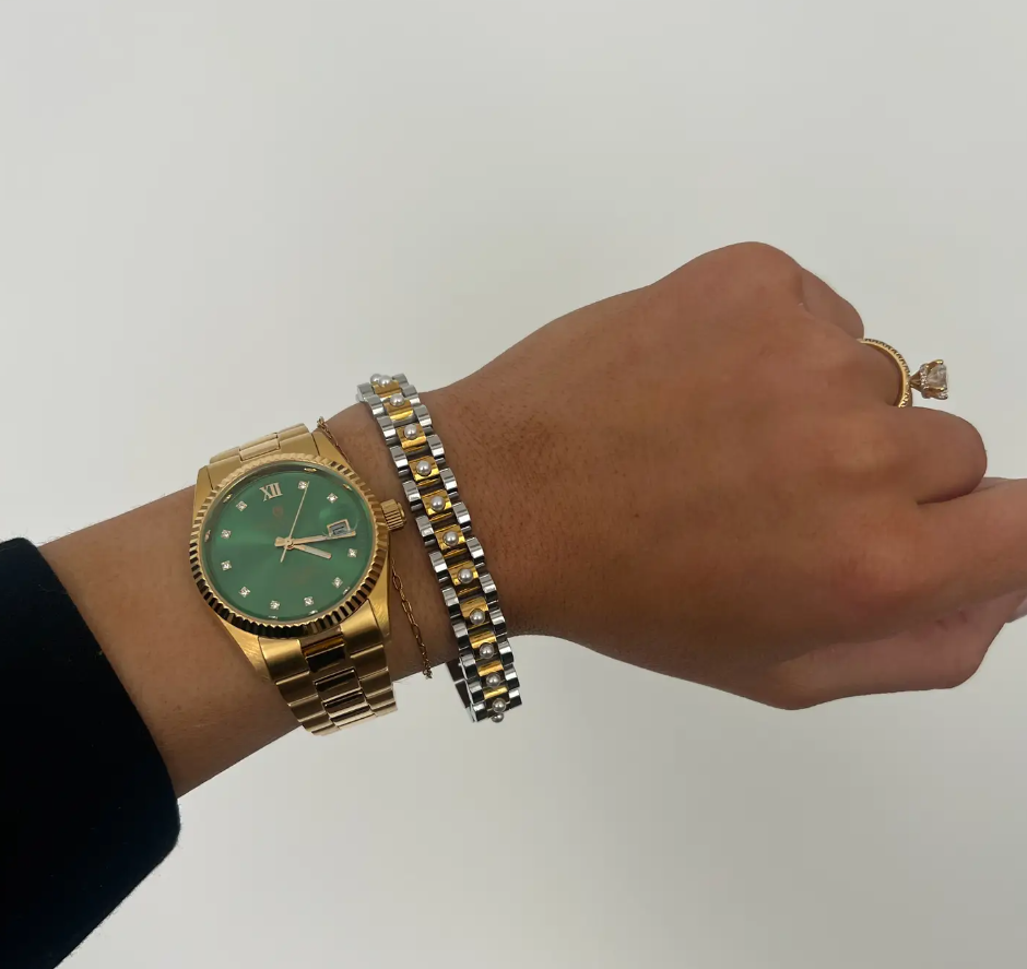 Watch Band Bracelet-Chansuttpearls-Two Toned