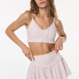 LoveShackFancy Vanina Bow Print Mini Active Skort – Chantilly