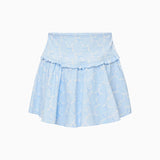 LoveShackFancy Vanina Bow Print Mini Active Skort – Chilled Blue