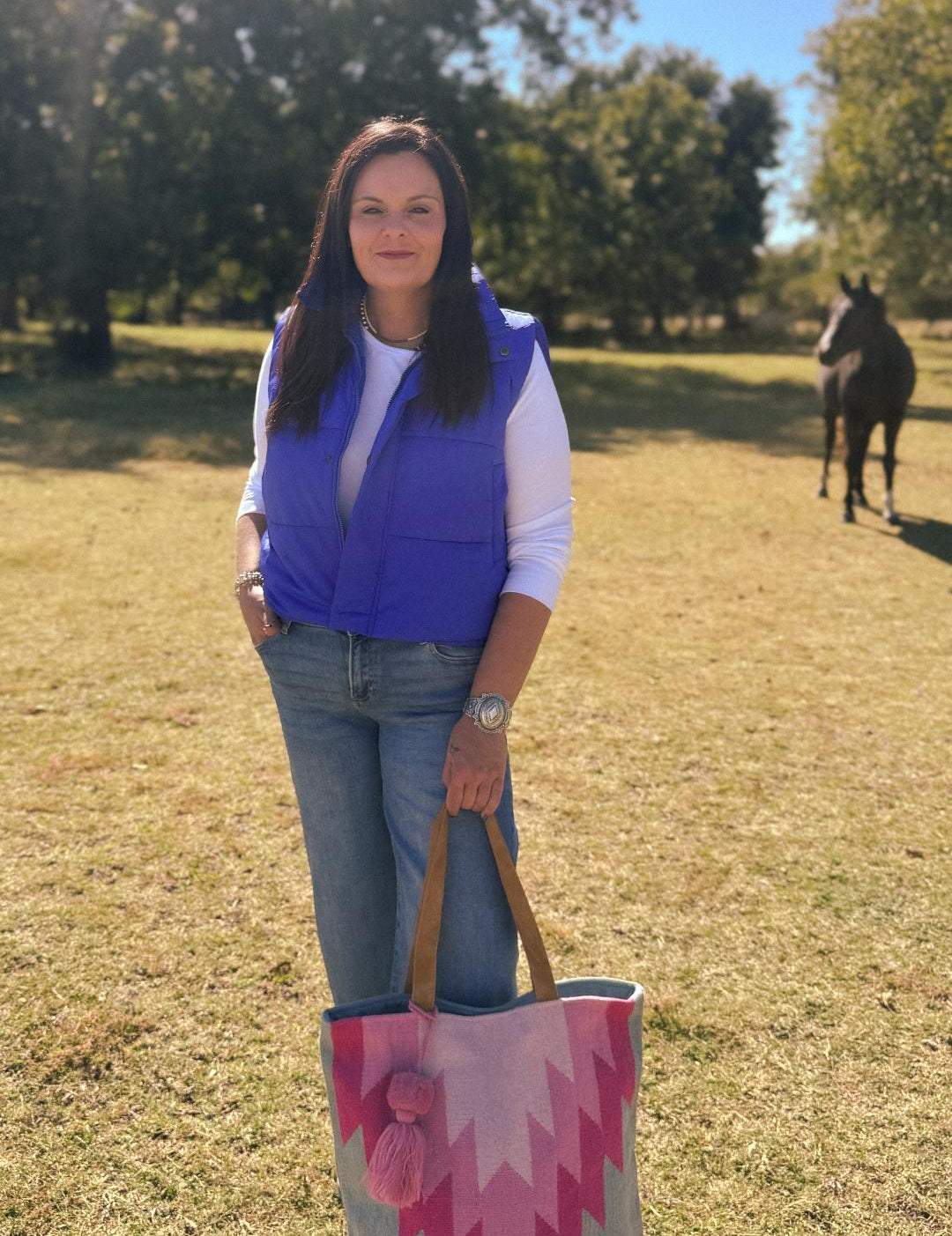 Slate & Pink Aztec Tote