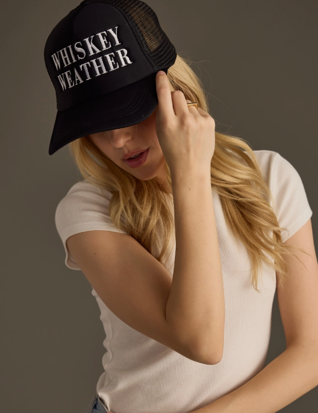 Black Whiskey Weather Trucker Hat