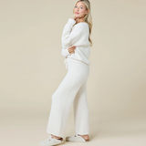 Softies Marshmallow Waffle V-Neck Lounge Set-White