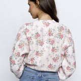 Harper Floral Bouquet Cropped Cardigan - Pink