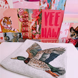 The Bedazzled Duck Tee - Ash Grey