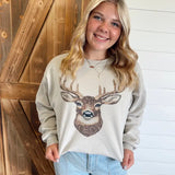 The Bedazzled Buck Sweatshirt - Sand