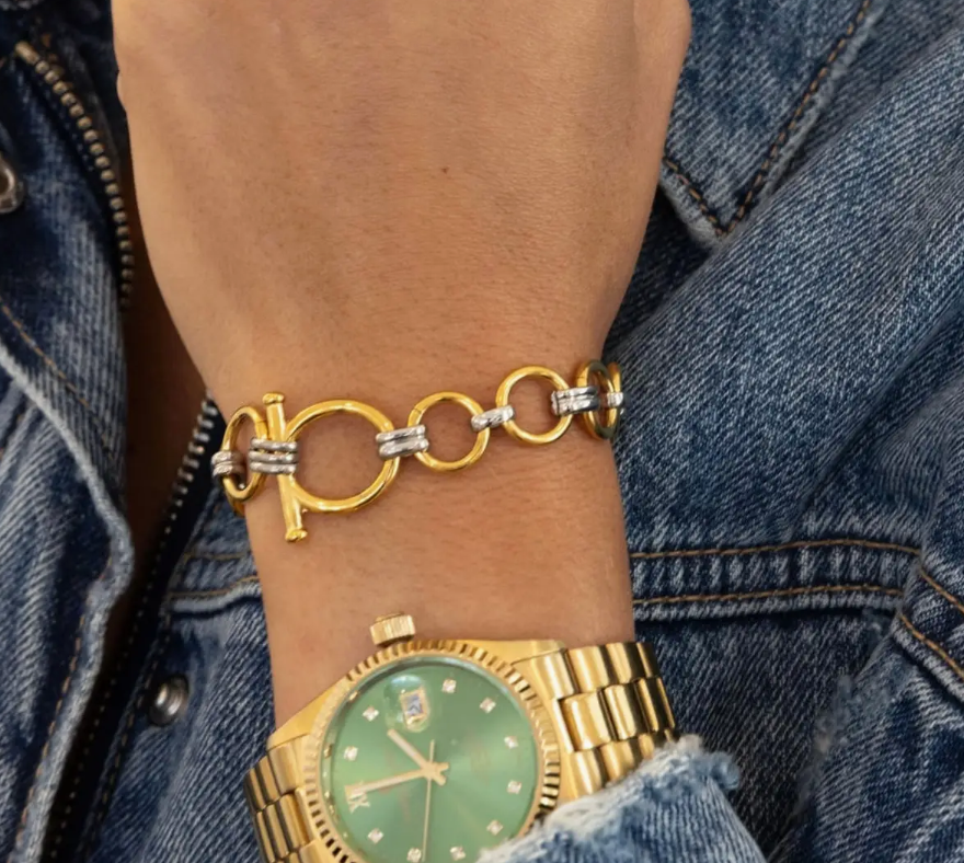 Jessica Bracelet-Chansuttpearls-Silver & Gold