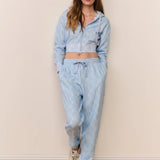 LoveShackFancy Lillia Bow Print Sweatpant – Chilled Blue