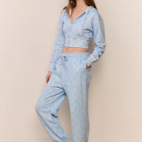 LoveShackFancy Lillia Bow Print Sweatpant – Chilled Blue