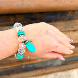 Turquoise & Crystal Chunky Bracelet