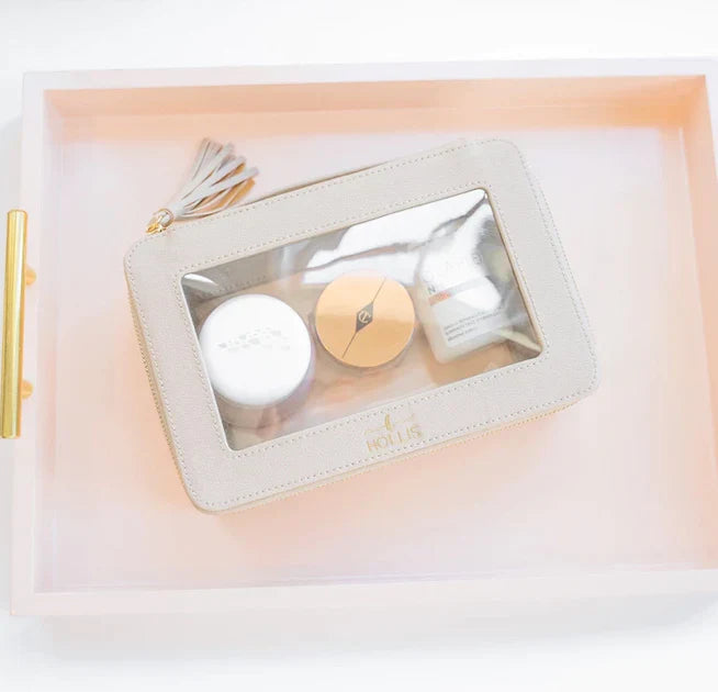 Clear Toiletry Bag - Nude [Hollis]