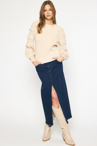 Alice Detailed Long Sleeve Sweater