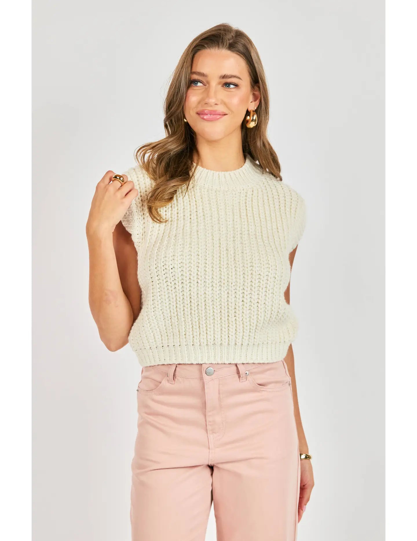 Chunky Handknit Tank - Ivory