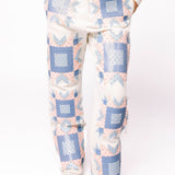Preorder Ivory, Blue & Light Pink Patchwork Pant - Multi [Queen of Sparkles]