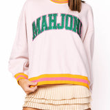 Preorder Pink, Orange & Green Rhinestone 'Mahjong' Sweatshirt - Multi [Queen of Sparkles]