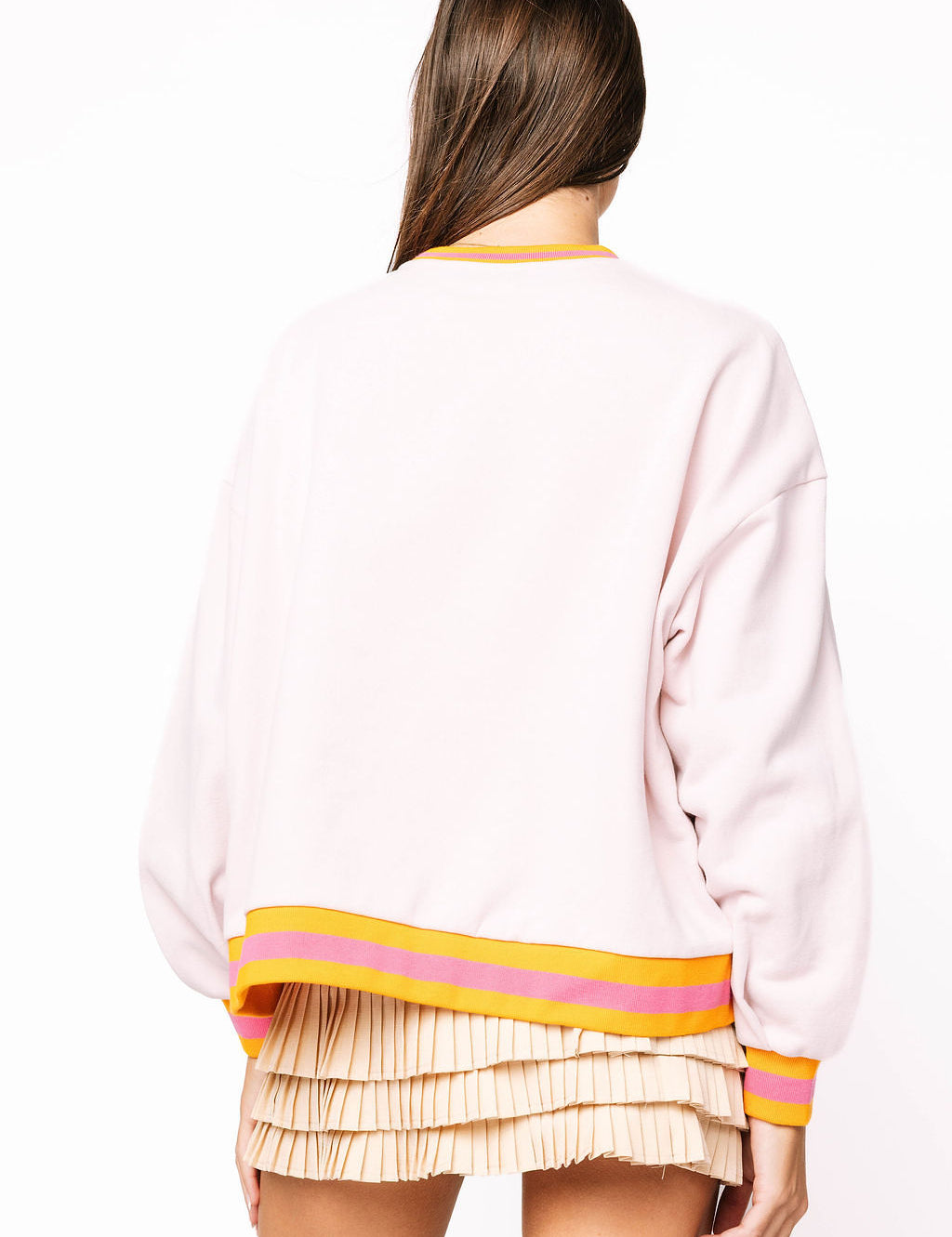Preorder Pink, Orange & Green Rhinestone 'Mahjong' Sweatshirt - Multi [Queen of Sparkles]