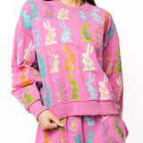 Purple Multi Easter Bunny Shorts - Queen of Sparkles