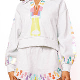 Grey Mutli Zipper Collar Sweatshirt - Queen of Sparkles