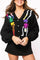 Preorder Rainbow Skeleton Button Up Cardigan - Black Rainbow [Queen of Sparkles]