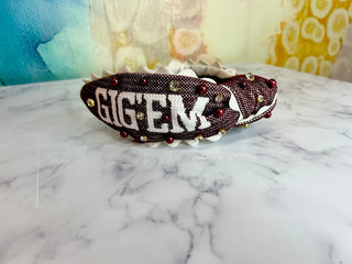 Gig'Em Aggies Cross Stitch Headband