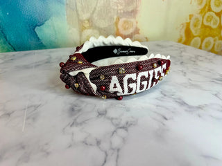 Gig'Em Aggies Cross Stitch Headband
