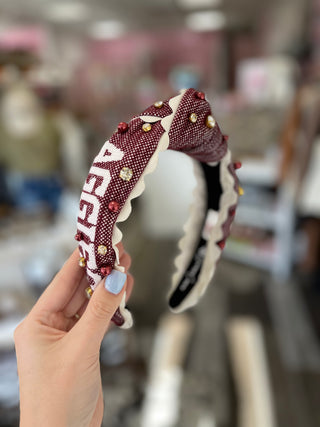 Gig'Em Aggies Cross Stitch Headband