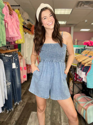 Made For Sunny Days Chambray Romper
