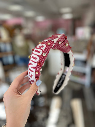 Boomer Sooner Cross Stitch Headband