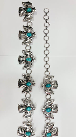 Silver Bird Concho Belt With Detail