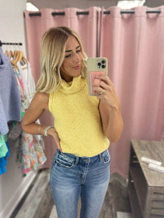 Don't Go Back Dusty Lavender Turtle Neck Tank