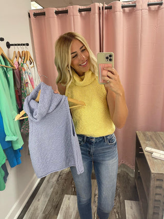 Don't Go Back Dusty Lavender Turtle Neck Tank