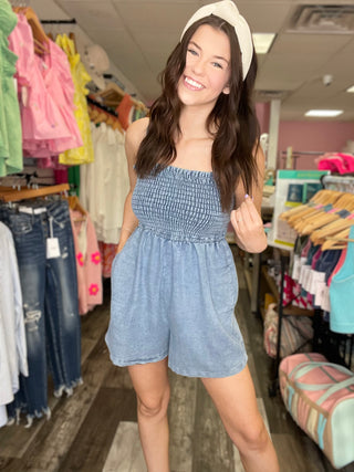 Made For Sunny Days Chambray Romper