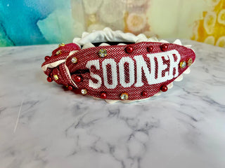 Boomer Sooner Cross Stitch Headband