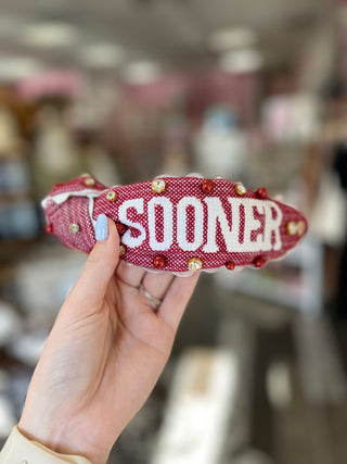 Boomer Sooner Cross Stitch Headband