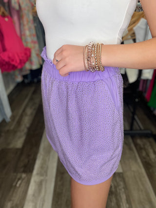 Lavender Rhinestone Active Skort Queen of Sparkles