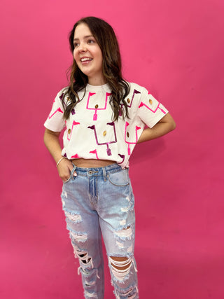 Pink & Purple Field Goal Tee Queen of Sparkles