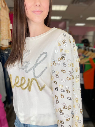 Queen of Sparkles Bridal Queen Sweater