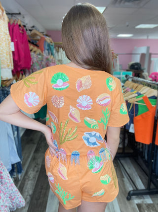 Queen of Sparkles Peach Under The Sea Icon Shorts