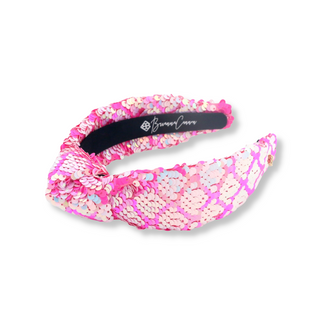 Hot Pink Iridescent Sequin Headband - Child Size