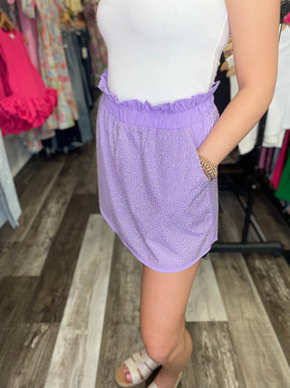 Lavender Rhinestone Active Skort Queen of Sparkles